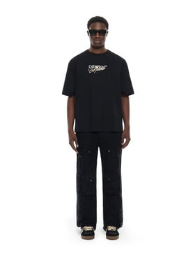 OFF WHITE Milano City Garments Skate  T-Shirt BLACK 44MAA120S26J01G