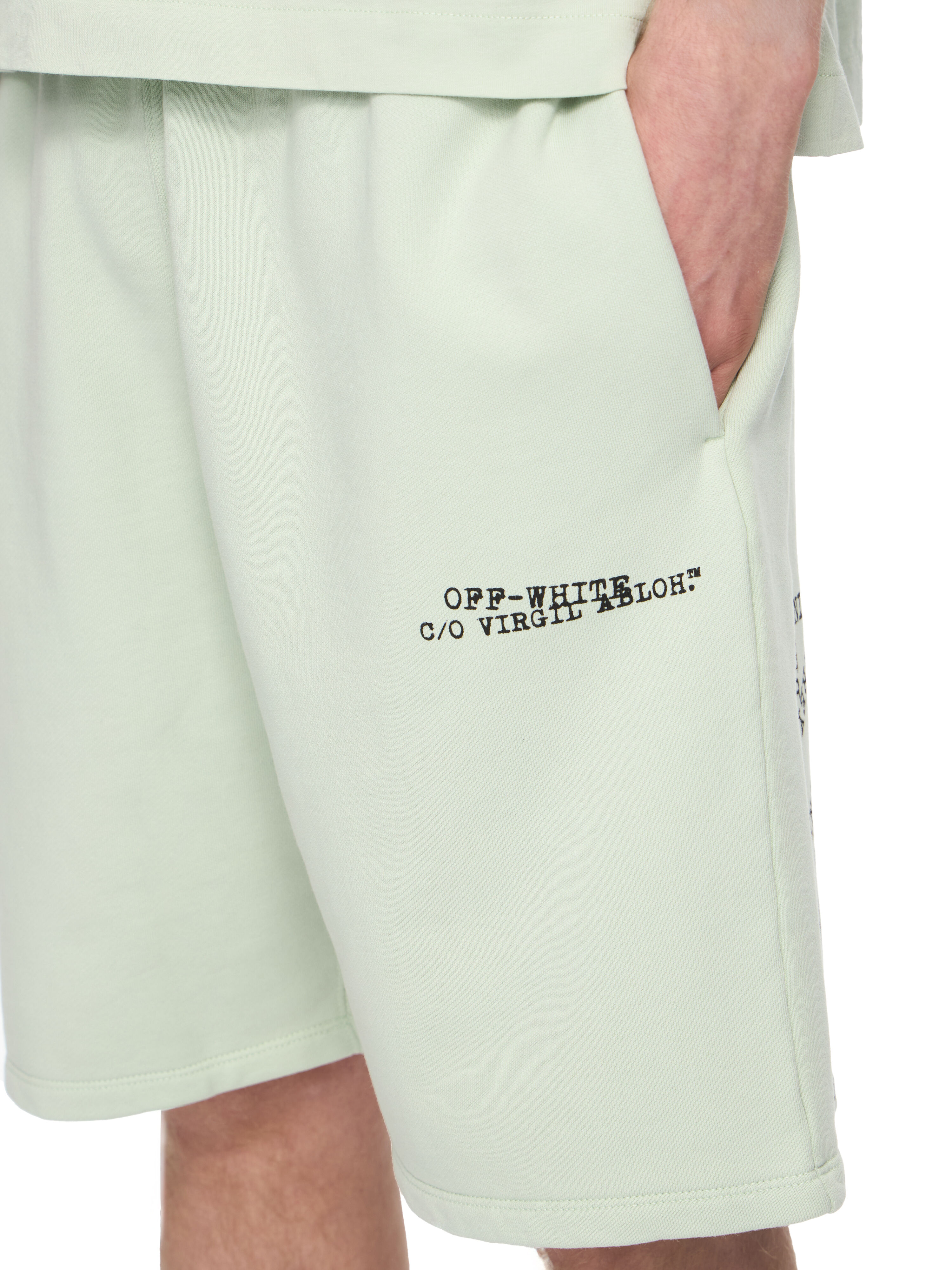 Type Diagonal Skate Sweatshorts in FADE OUT MINT for Men | Off-White™