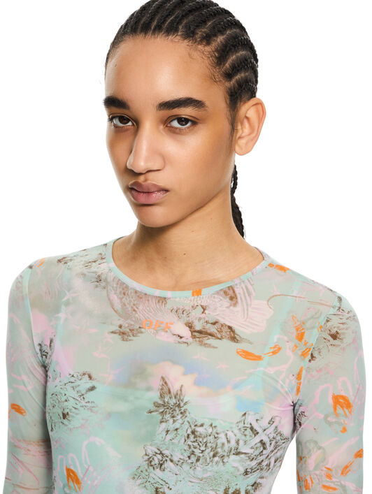 OFF WHITE Light Jersey Storytelling Double Top Storytelling-Persimmon Orange 2AD282S26JER001