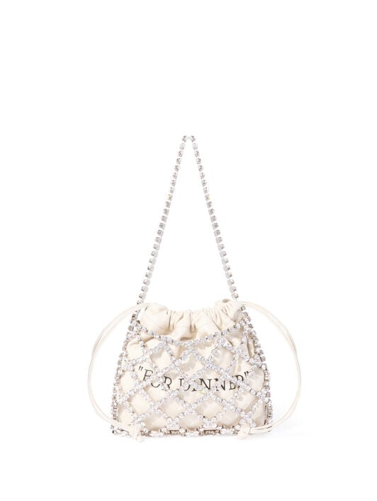 CLUTCH FOR DINNER CON CRISTALLI OFF WHITE CLUTCH FOR DINNER CON CRISTALLI NEUTRI OWNN188C99MET001