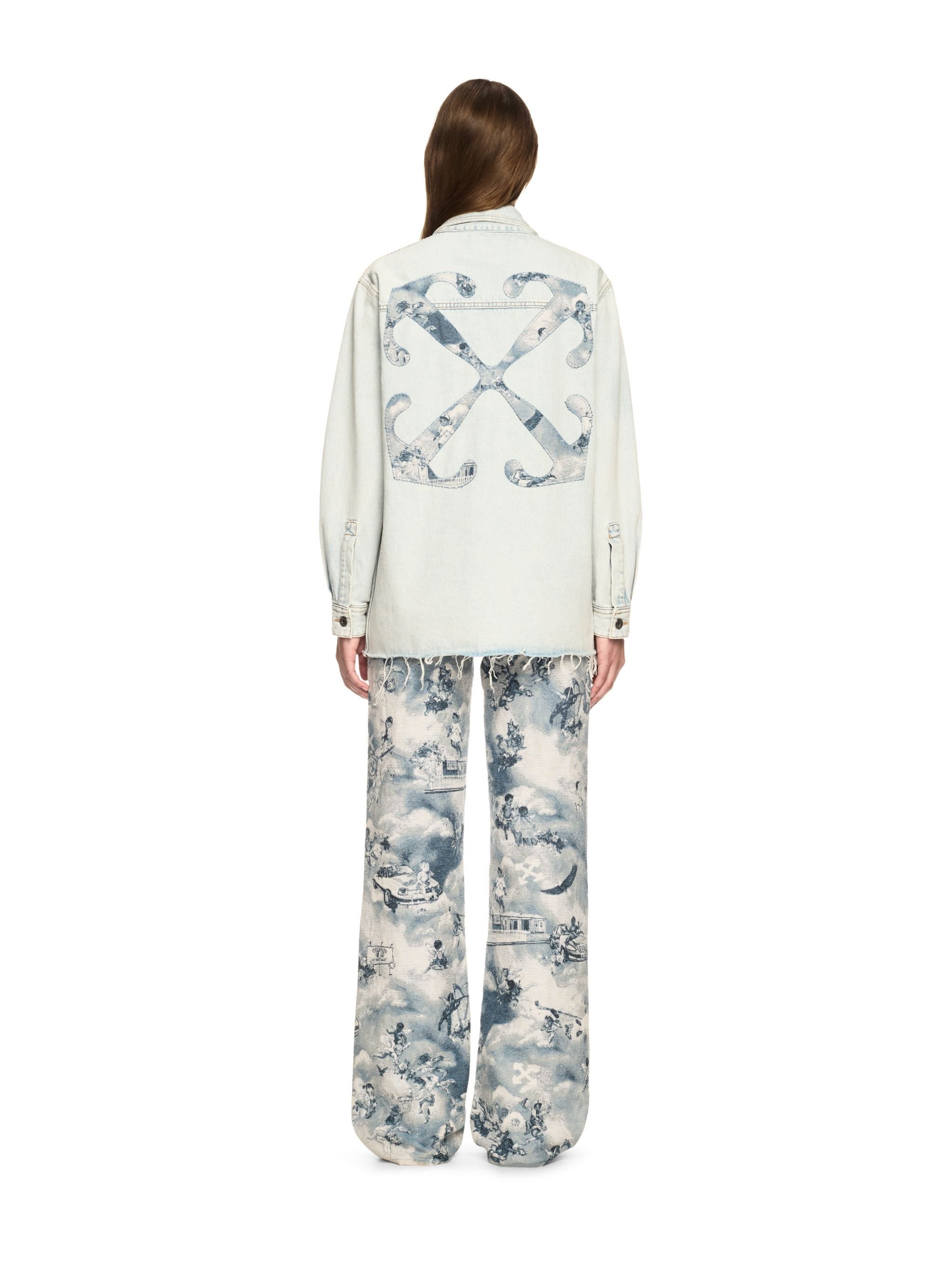 OFF WHITE Weiße Denim Fresco Hemdjacke BLAU OWYQ004S25DEN001