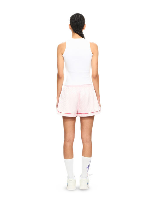 OFF WHITE Off Stamp Ribbed Round Tank Top White-Black 2AD236C99JER001