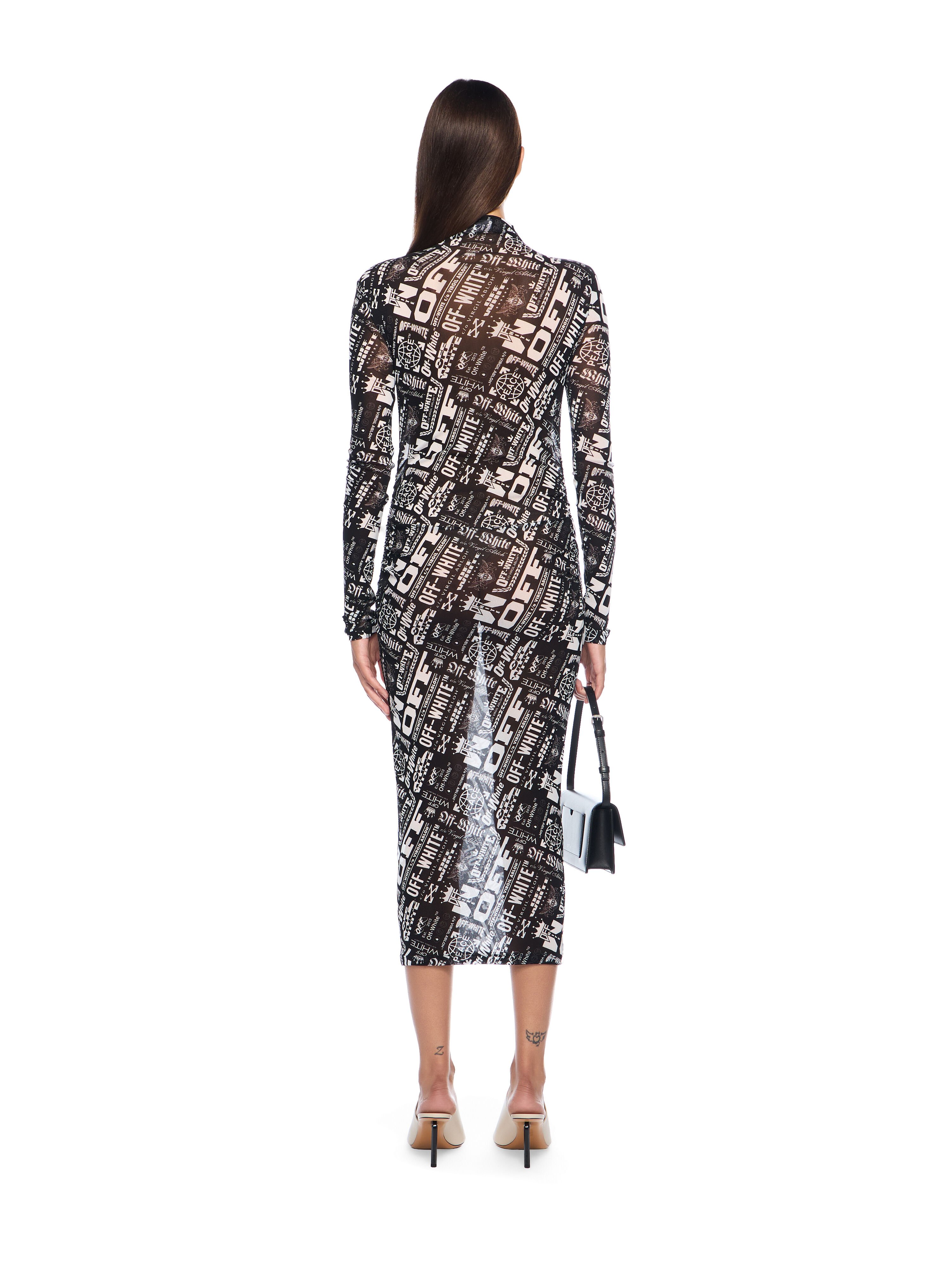 OFF WHITE Multilogo Mesh Gather Midi Dress MULTILOGO-NO COLOR OWDB55EF25JER002