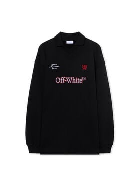OFF WHITE Sporty Polo Sweatdress BLACK-RED DAHLIA OWDF002F25FLE001