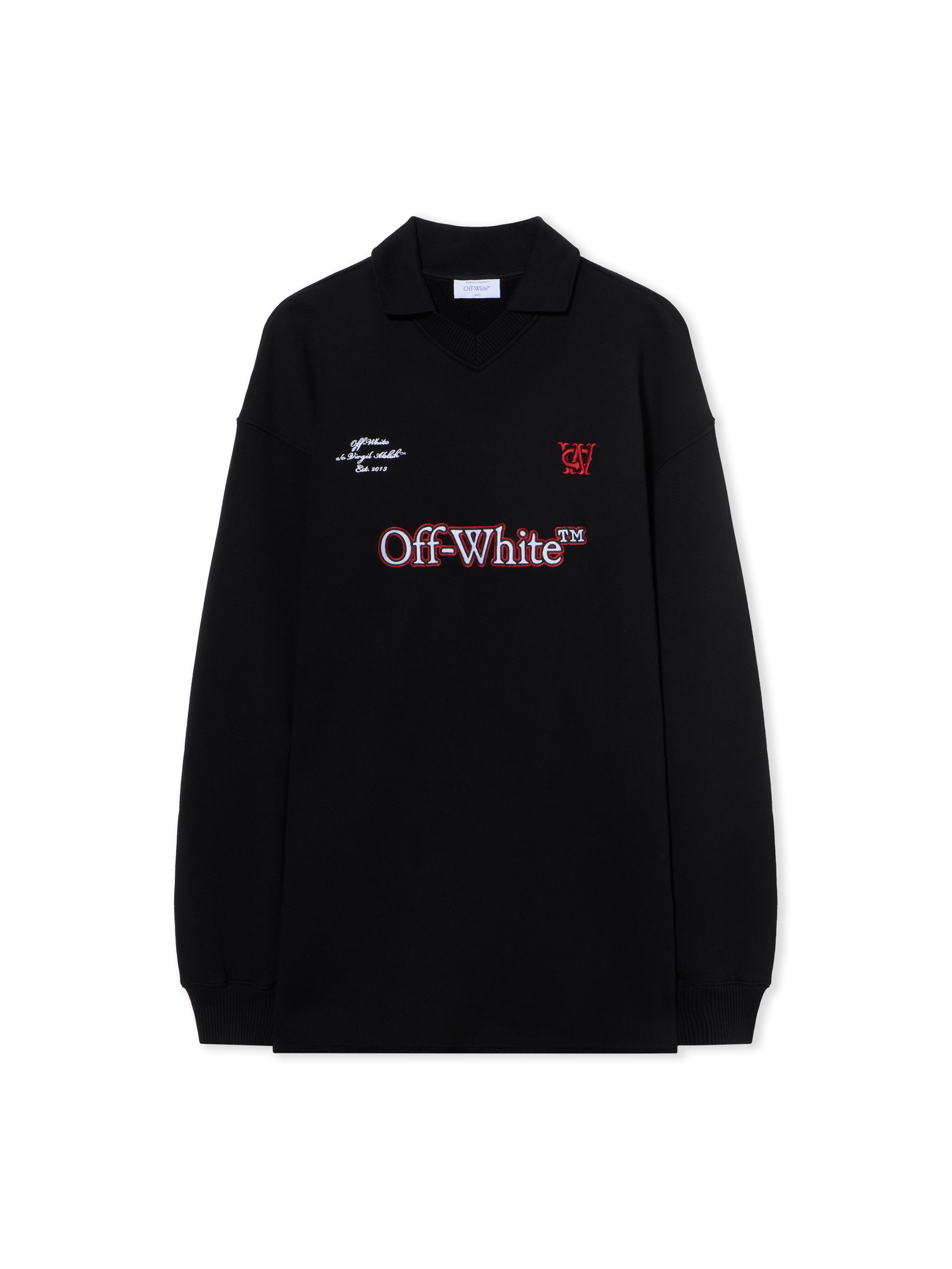 OFF WHITE Sporty Polo Sweatdress BLACK-RED DAHLIA OWDF002F25FLE001