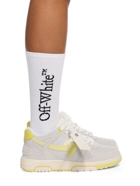 OFF WHITE Out Of Office Suede & Calfski MEDIUM GREY - YELLOW OWIA259F25LEA005