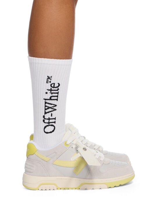 OFF WHITE Out Of Office Suede & Calfski MEDIUM GREY - YELLOW OWIA259F25LEA005