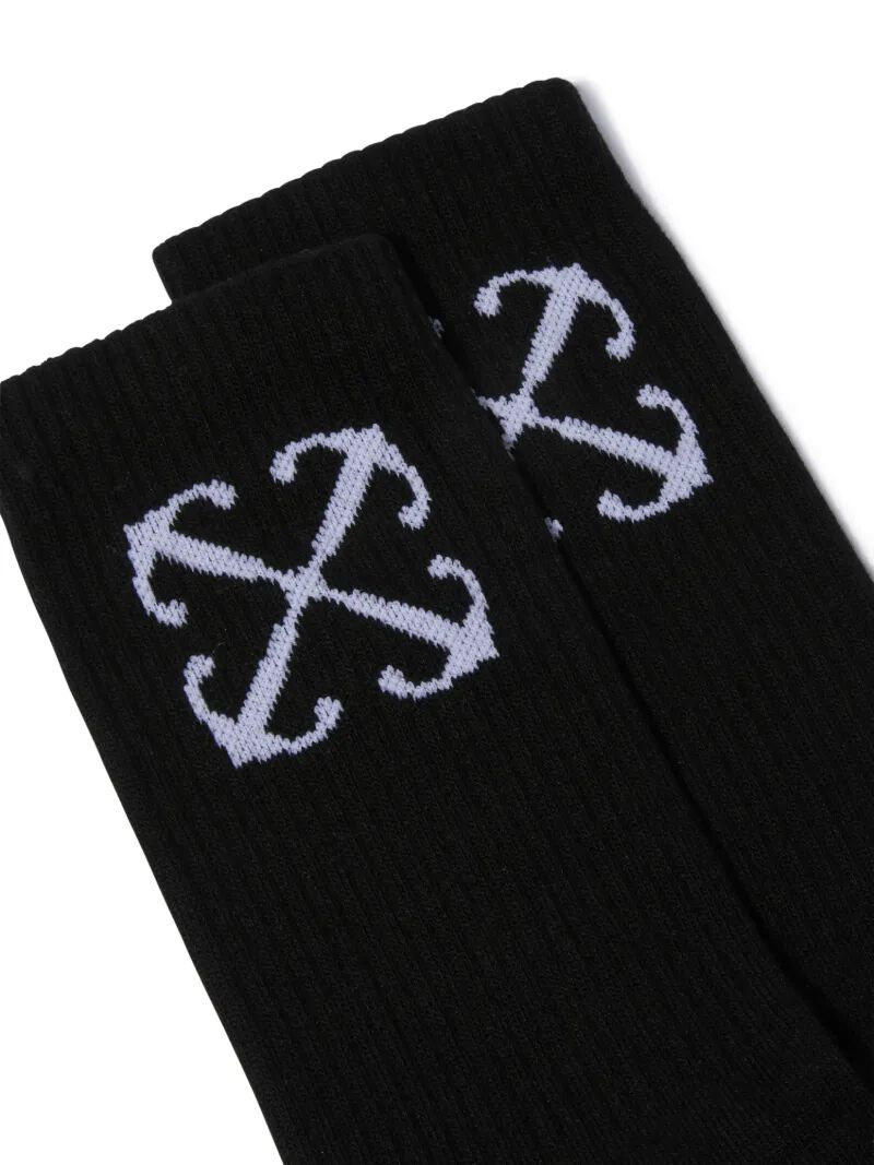 OFF WHITE Schwarze Mitelhohe Socken Mit Pfeil SCHWARZ OWRA039C99KNI001