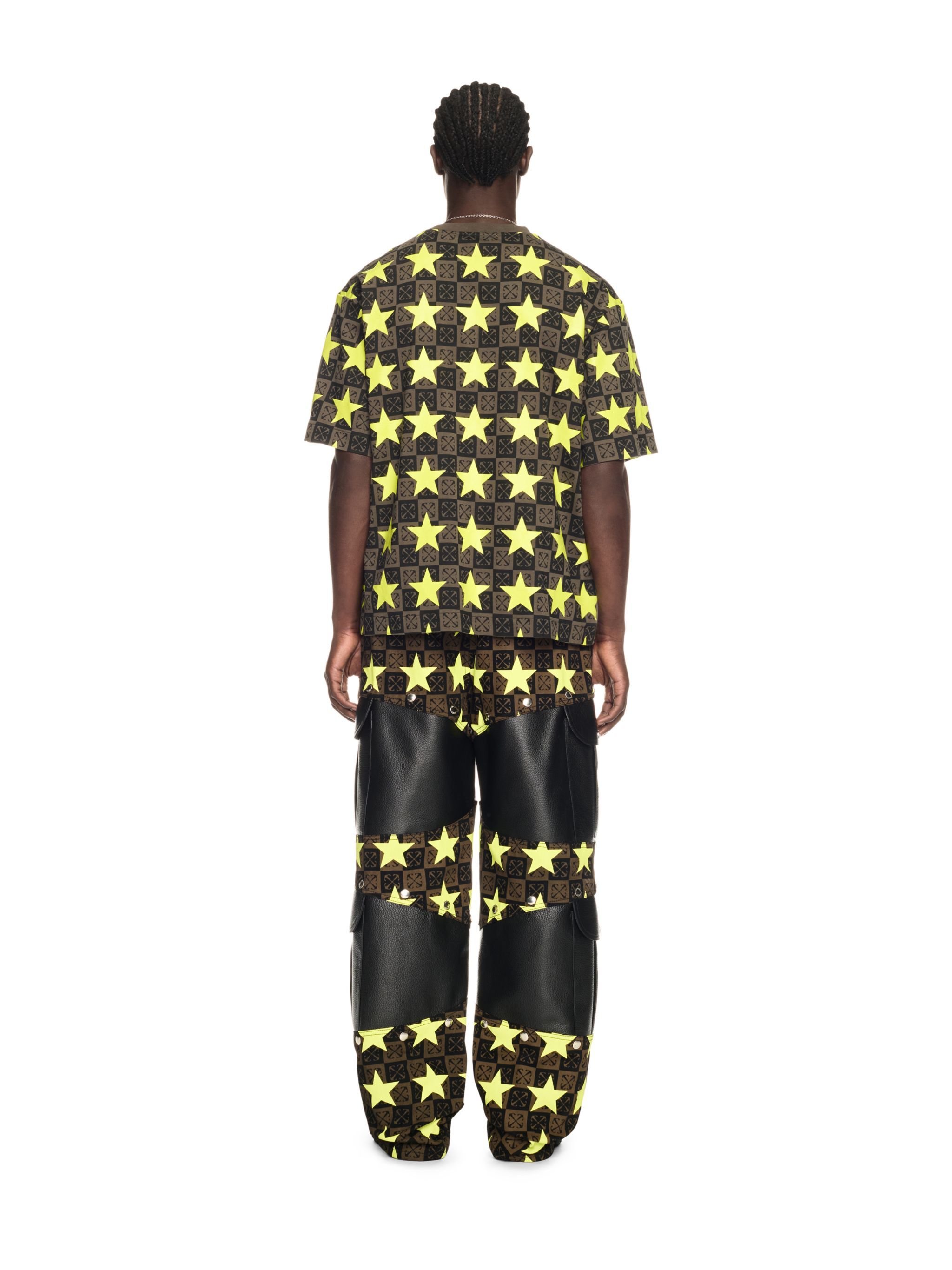 OFF WHITE Stars All Over Skate S/S Tee GREEN OMAA120W24JER001