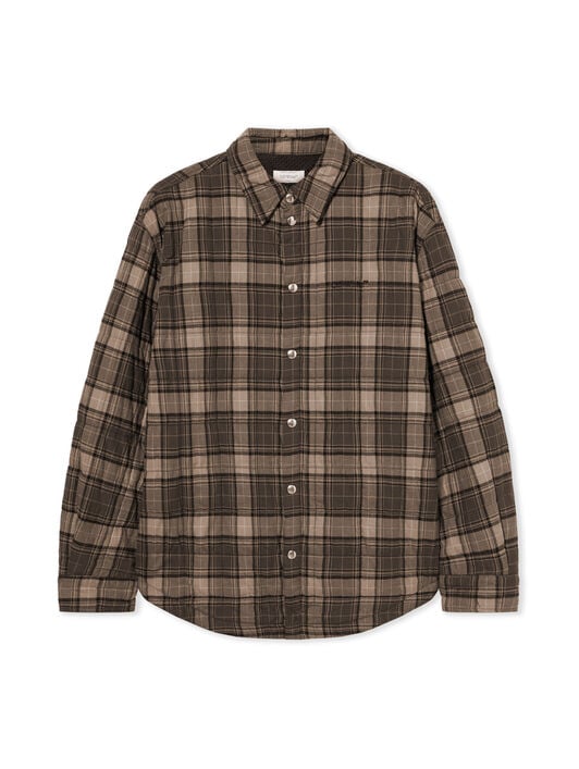Spray Arrow Check Flannel Overshirt OFF WHITE Spray Arrow Check Flannel Overshirt DARK GREY - BLACK OMES01AF25FAB002