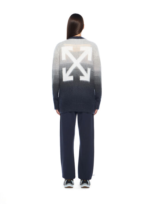 OFF WHITE Mohair Arrow Degrade Cardigan BLACKENED PEARL-WHITE OWHB04KF25KNI001