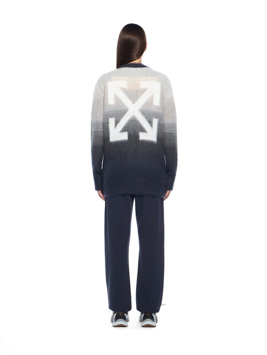 Mohair Arrow Degrade Cardigan OFF WHITE Mohair Arrow Degrade Cardigan BLACKENED PEARL-WHITE OWHB04KF25KNI001