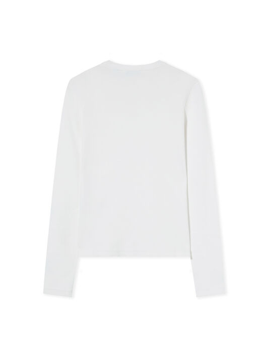 Off Stamp Ribbed Long Sleeves T-Shirt OFF WHITE Off Stamp Ribbed Long Sleeves T-Shirt White-Black 2FB00674T