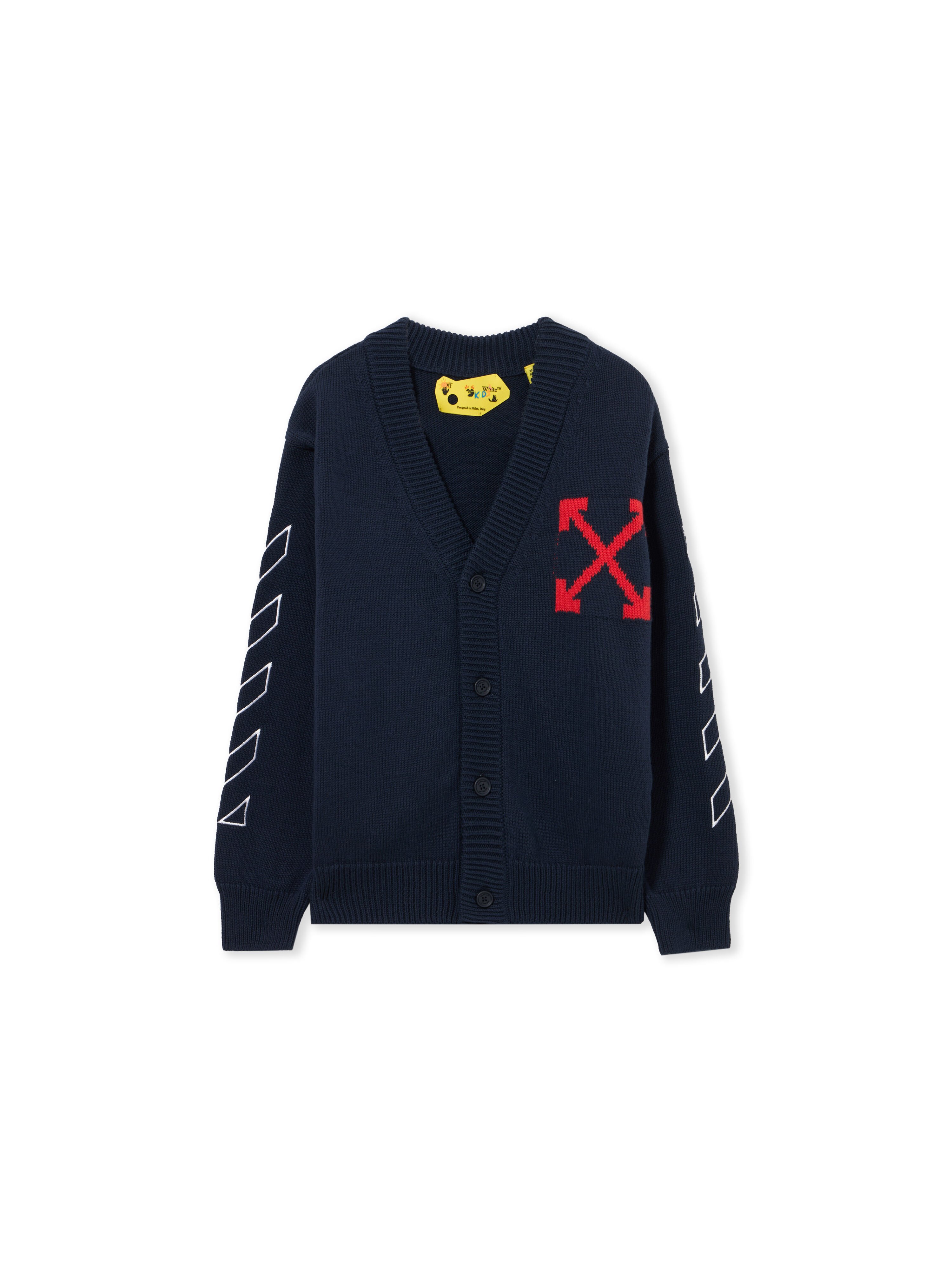 OFF WHITE Arrow Diag Knit Cardigan SEABORNE 44BHB001S26K001