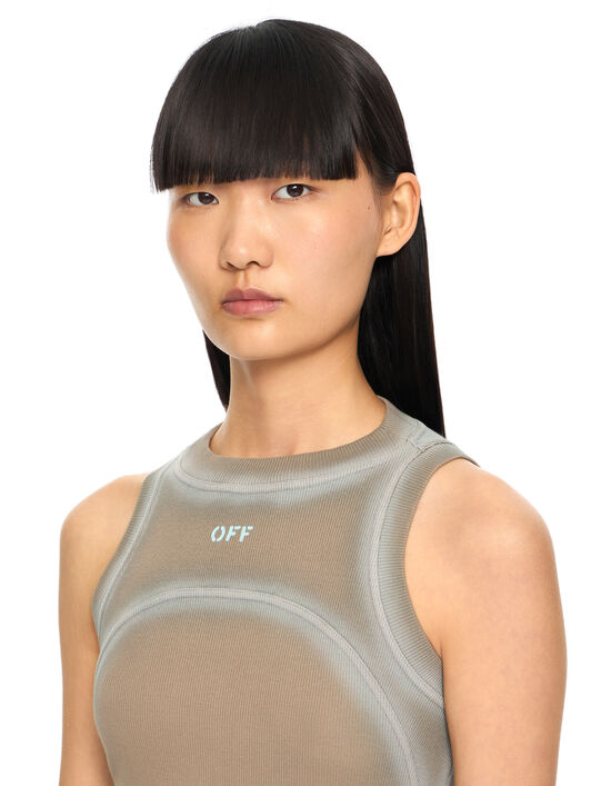 OFF WHITE Abito Girocollo Stampato a Coste Fungi-Surf Spray 2DB57FS26JER001