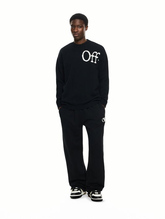 OFF WHITE Bookish Shared Cot Knit Crewneck BLACK 44MHE20QS26K001