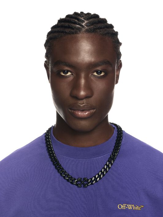 OFF WHITE Black Arrow Chain Necklace BLACK OMOB15MC99MET001