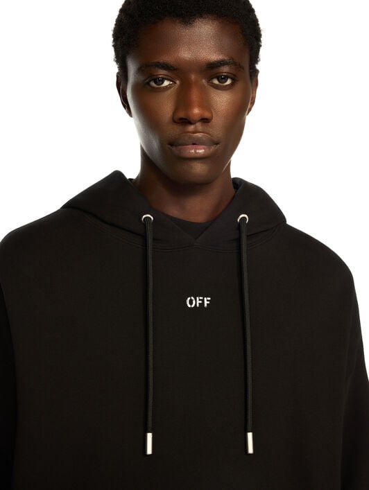 Thinkman Arrow Skate Hoodie OFF WHITE Thinkman Arrow Skate Hoodie BLACK - WHITE OMBB085F25FLE00C