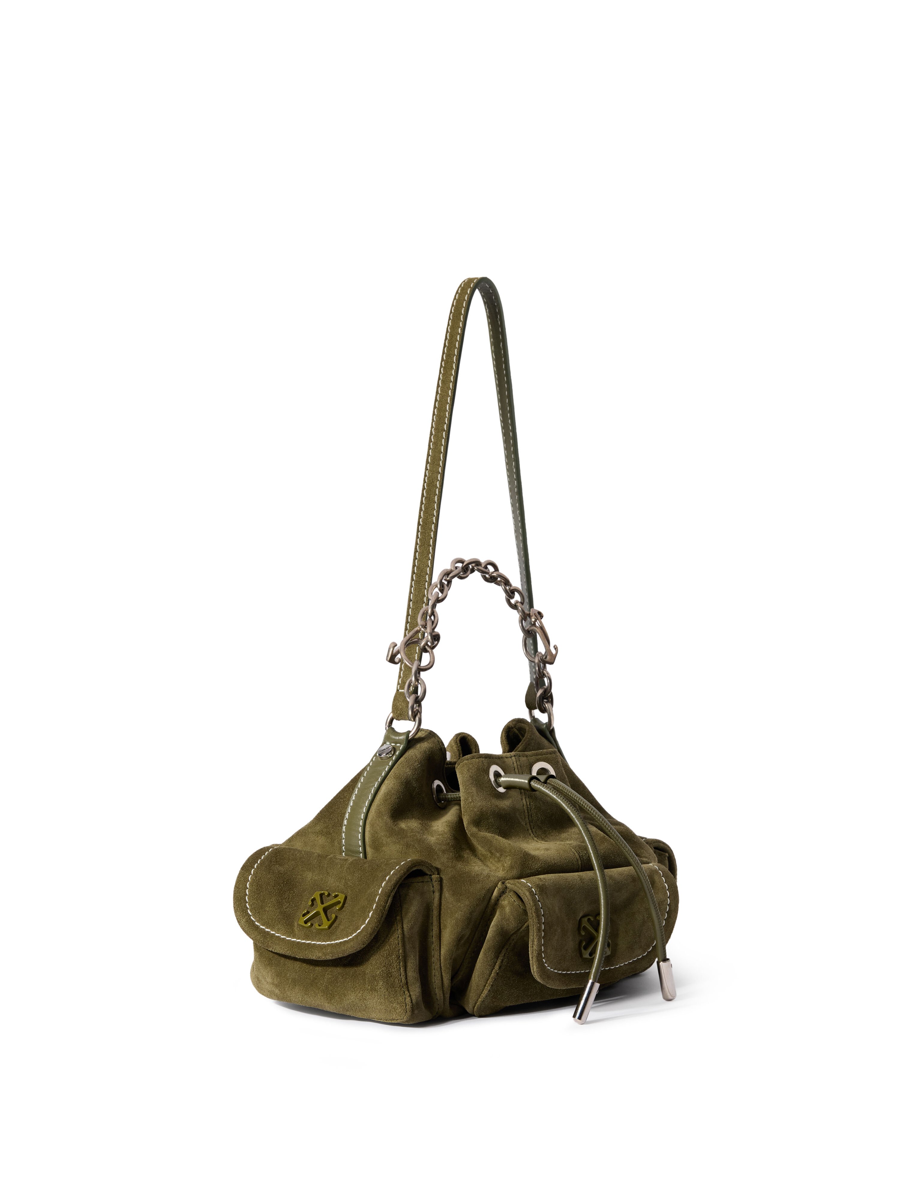 OFF WHITE Dumbo.B Suede Bucket Bag BEECH - NO COLOR OWMY002F25LEA003