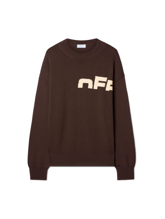 OFF WHITE Black Off Split Knit Sweater BROWN OMHE20AS25KNI002