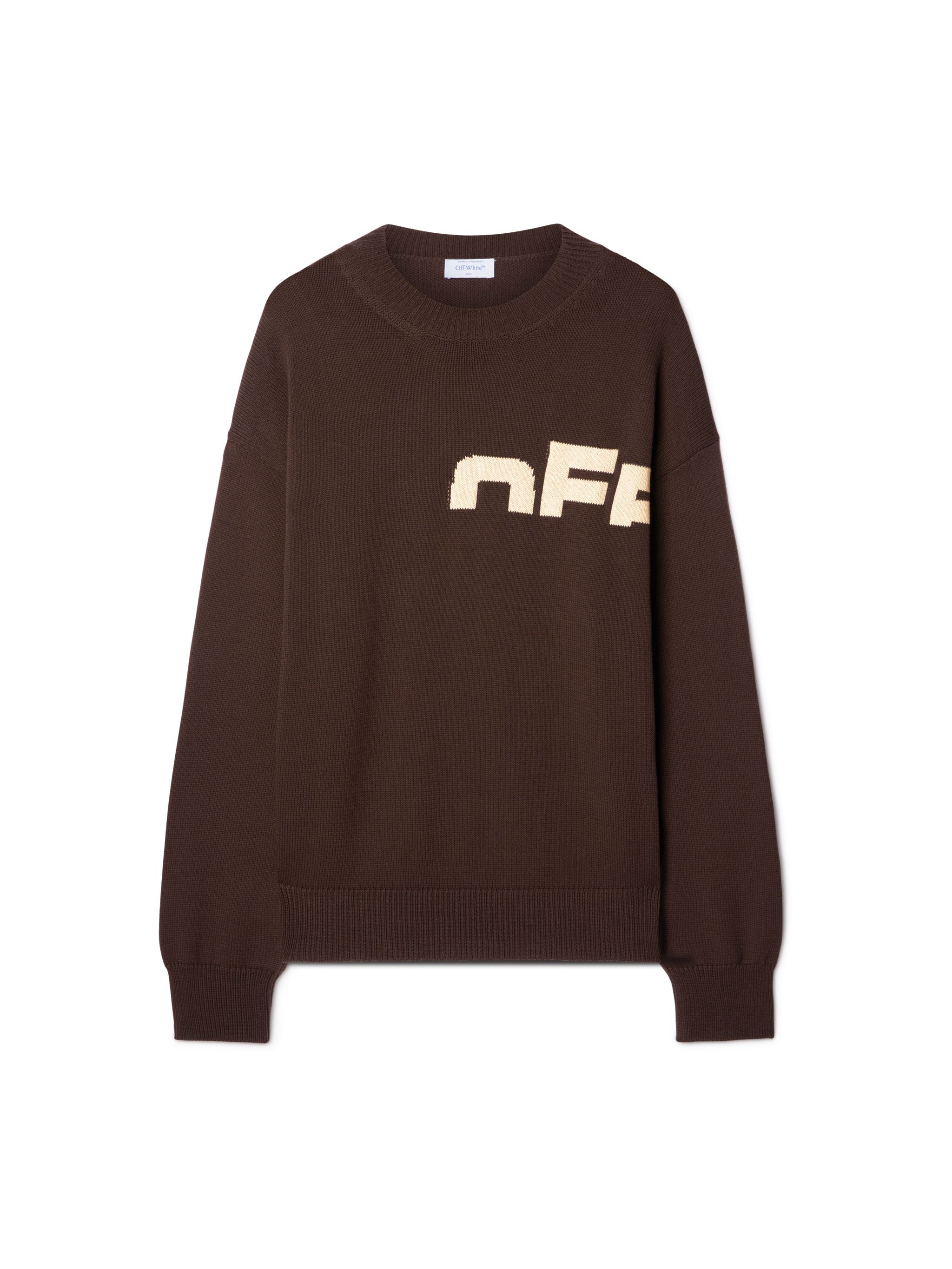 OFF WHITE Black Off Split Knit Sweater BROWN OMHE20AS25KNI002