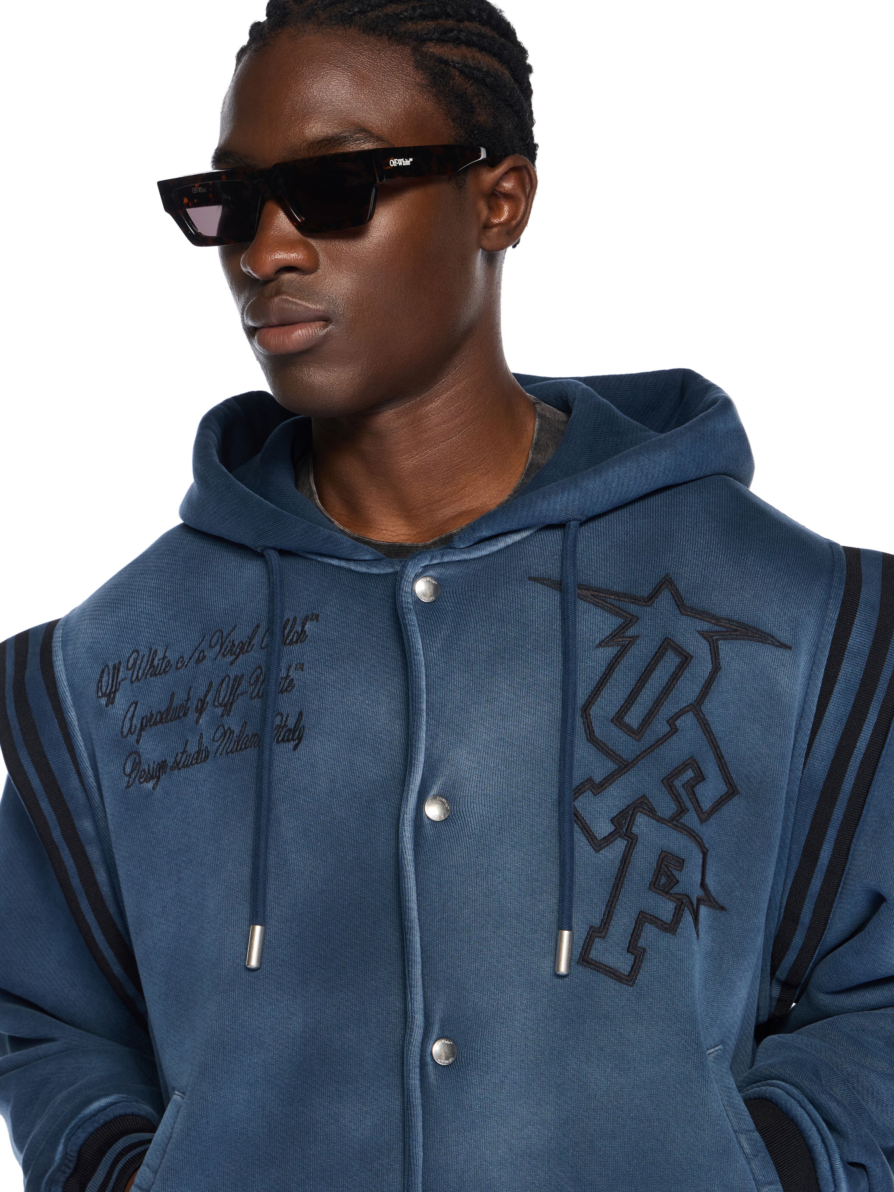 Arrow Fleece Varsity Hoodie OFF WHITE Arrow Fleece Varsity Hoodie VINTAGE DARK SAPPHIRE - VINTAGE DARK SAP OMEK003F25FLE002