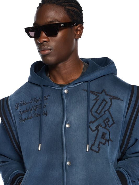 Arrow Fleece Varsity Hoodie OFF WHITE Arrow Fleece Varsity Hoodie VINTAGE DARK SAPPHIRE - VINTAGE DARK SAP OMEK003F25FLE002