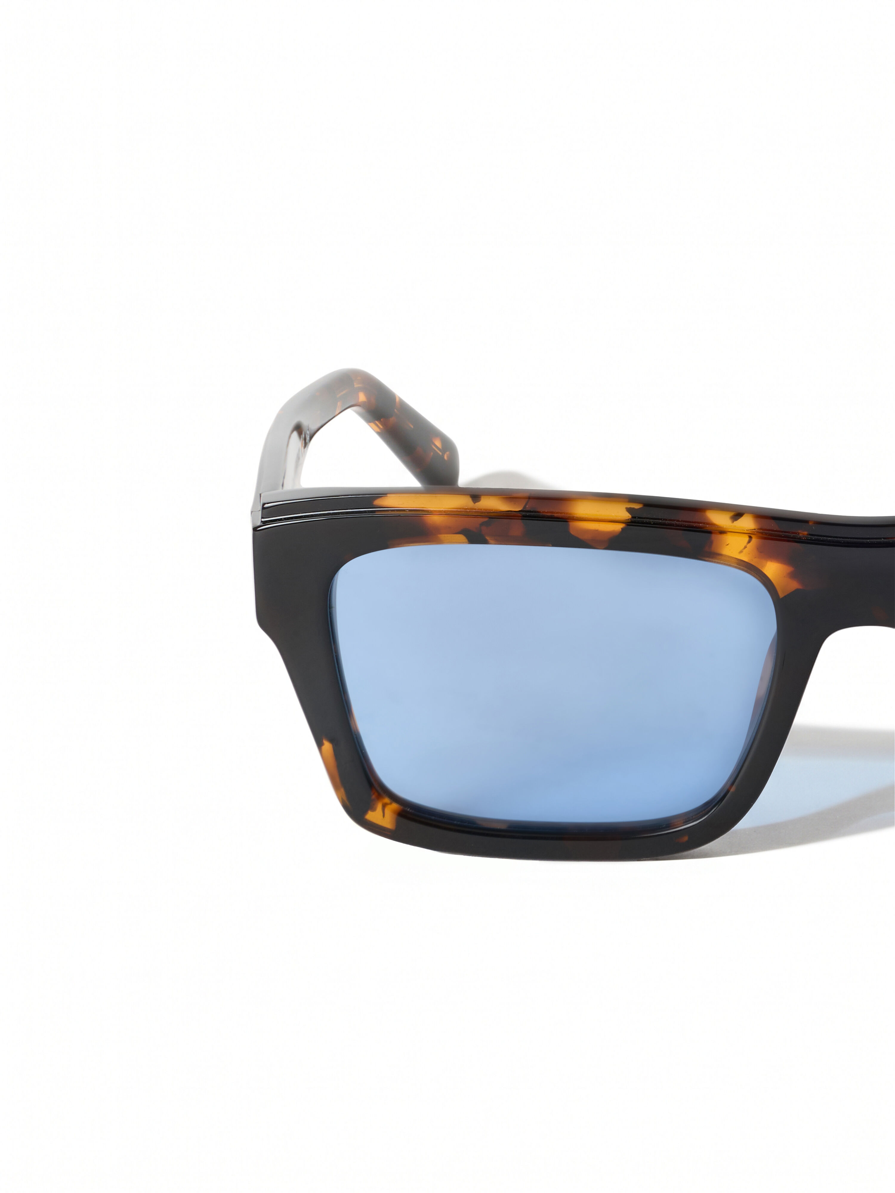 OFF WHITE Flint Blue Lens Sunglasses SHINY HAVANA OW1038604553