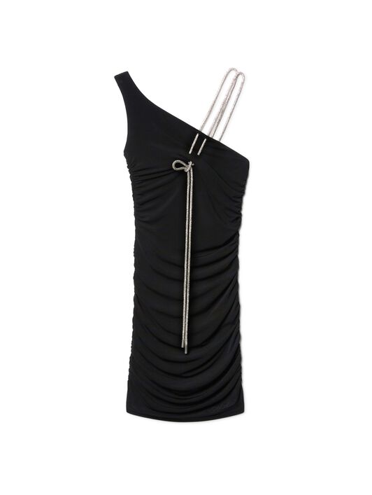 OFF WHITE VI CREPE BLING SL MINI DRESS BLACK OWDB50CF24JER001