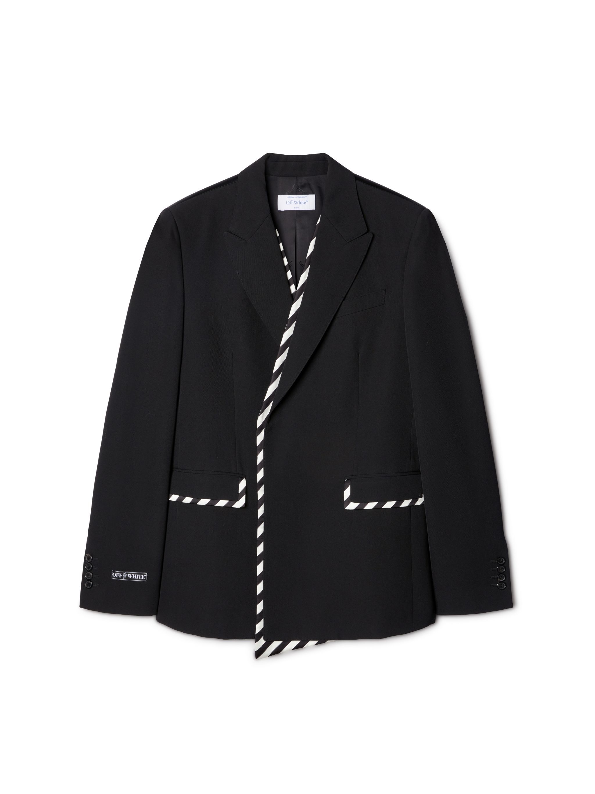 OFF WHITE ORIGAMI WOLL JACKE SCHWARZ OMEN074F24FAB001