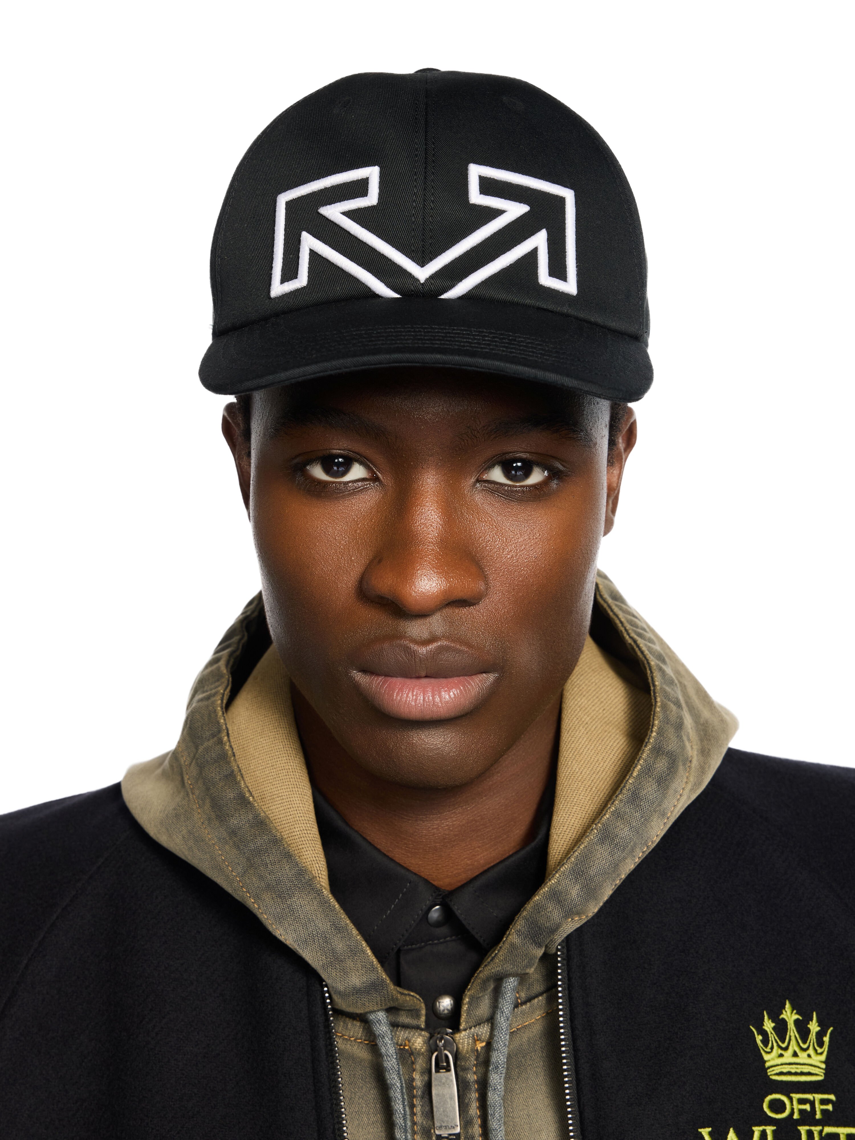 OFF WHITE Heritage Arrow Baseball Cap BLACK - WHITE OMLA04AF25FAB005
