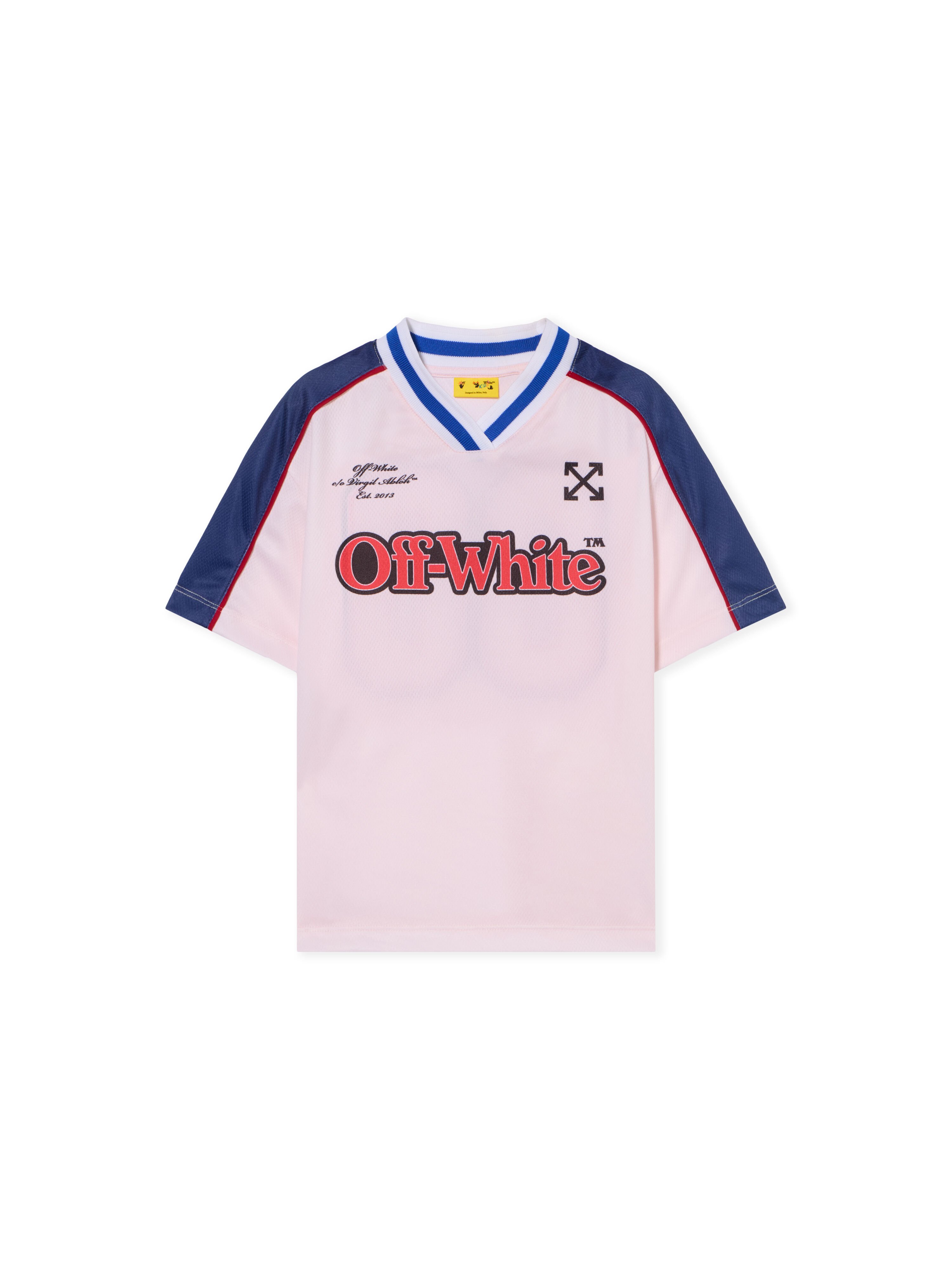 OFF WHITE Soccer Track Logo T-Shirt SOFT PINK - RED OGAA01CF25JER001