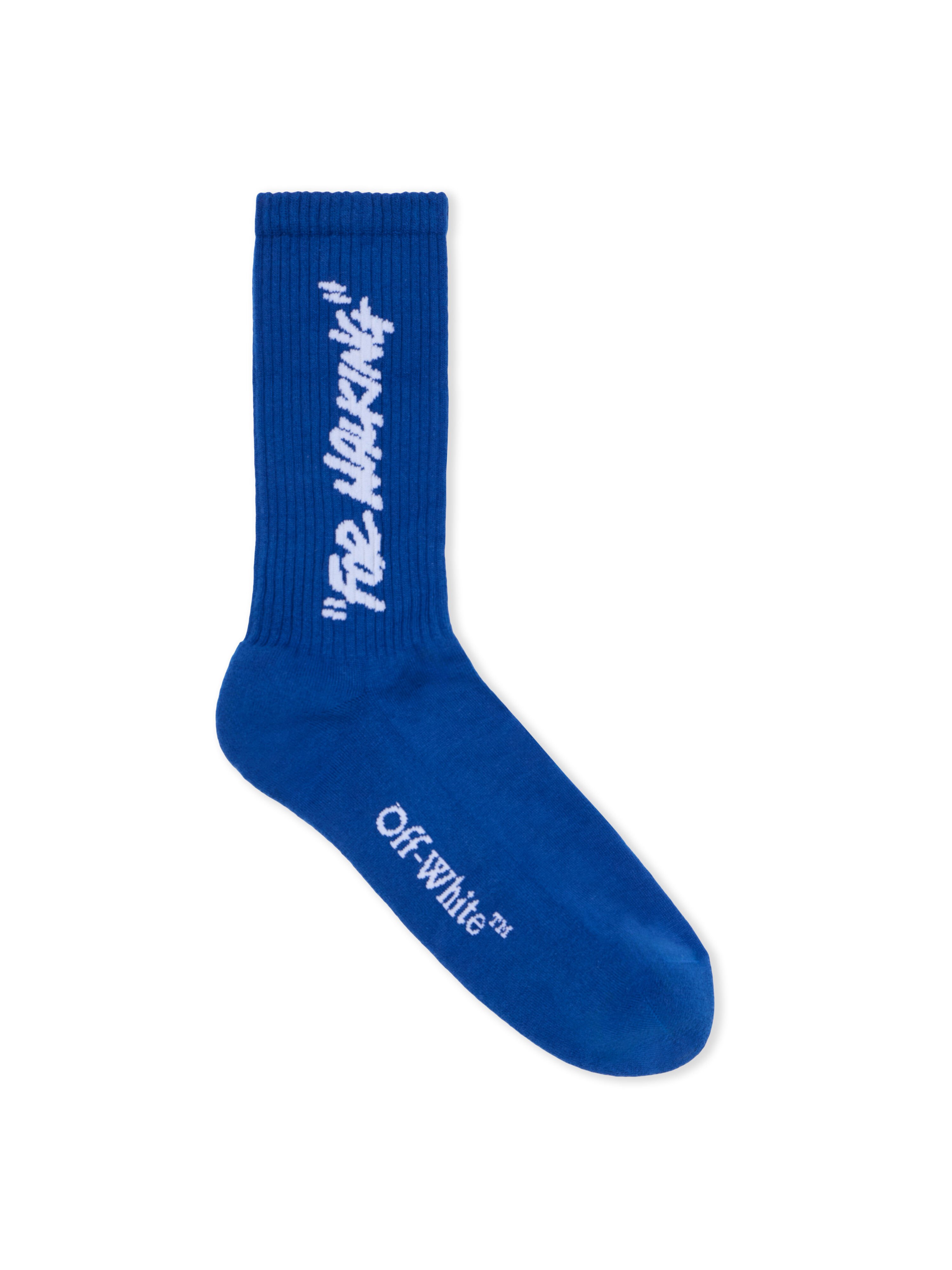 Mid Calf Socks OFF WHITE Mid Calf Socks NAVY BLUE - WHITE OMRA085F25KNI002
