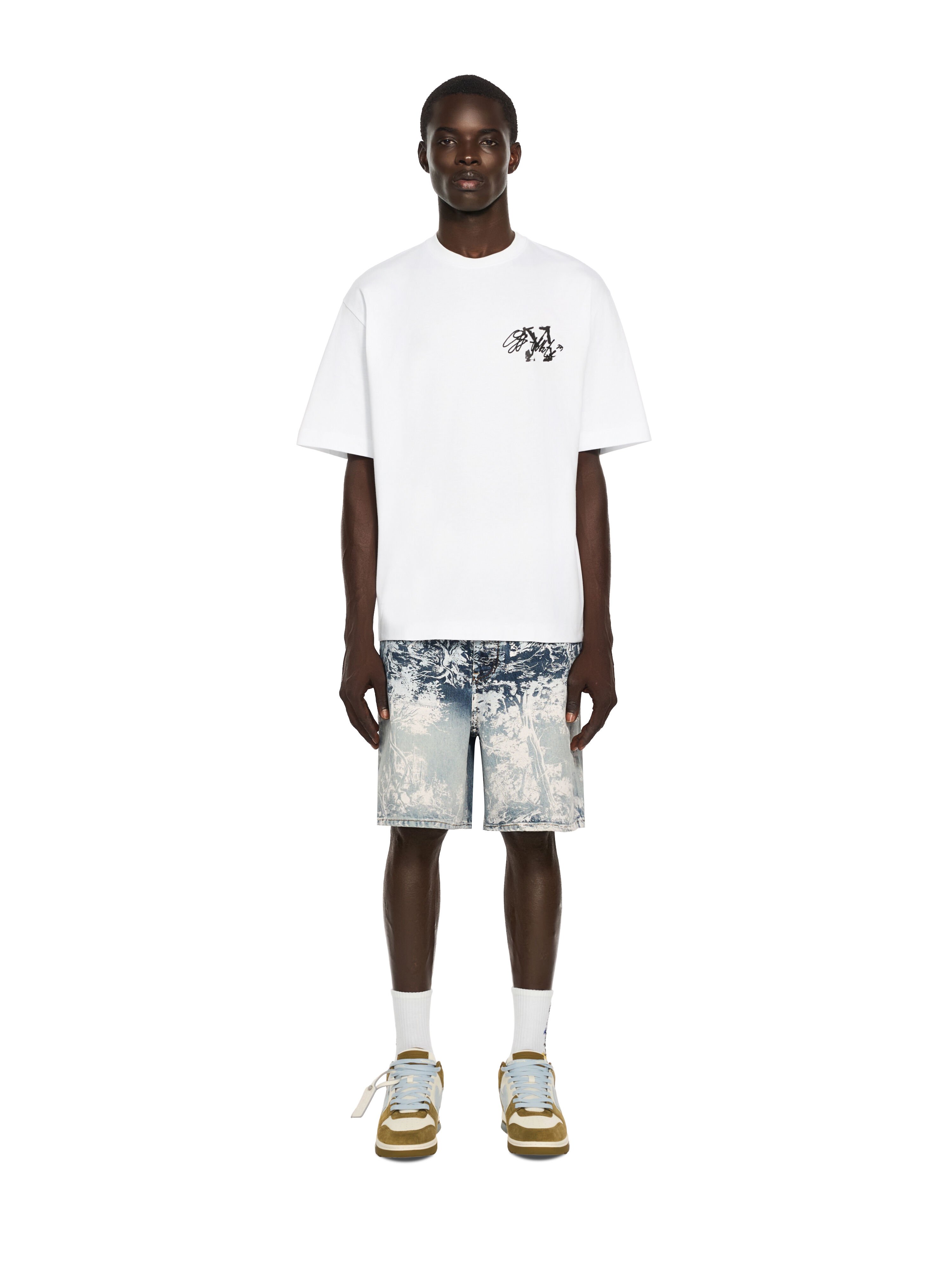 OFF WHITE Stroke 2 Arrow Skate T-Shirt WHITE 44MAA120F26J00J