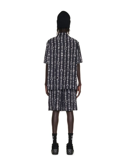 OFF WHITE Schwarzes Bowling-Hemd mit Schriftzug SCHWARZ OMGG013F24FAB004