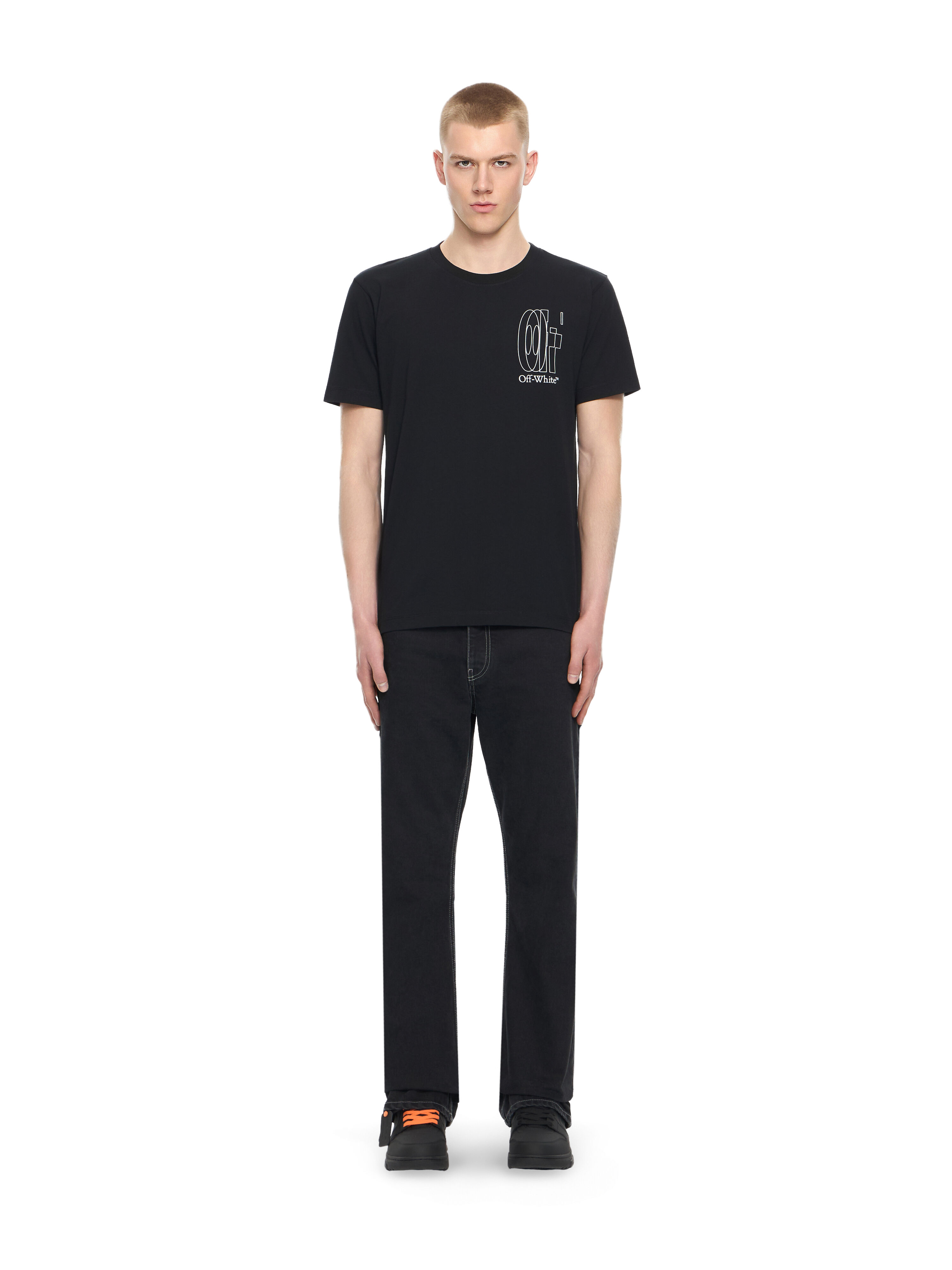 OFF WHITE Outline Double Arrow Slim T-shirt BLACK 44MAA027S26J003
