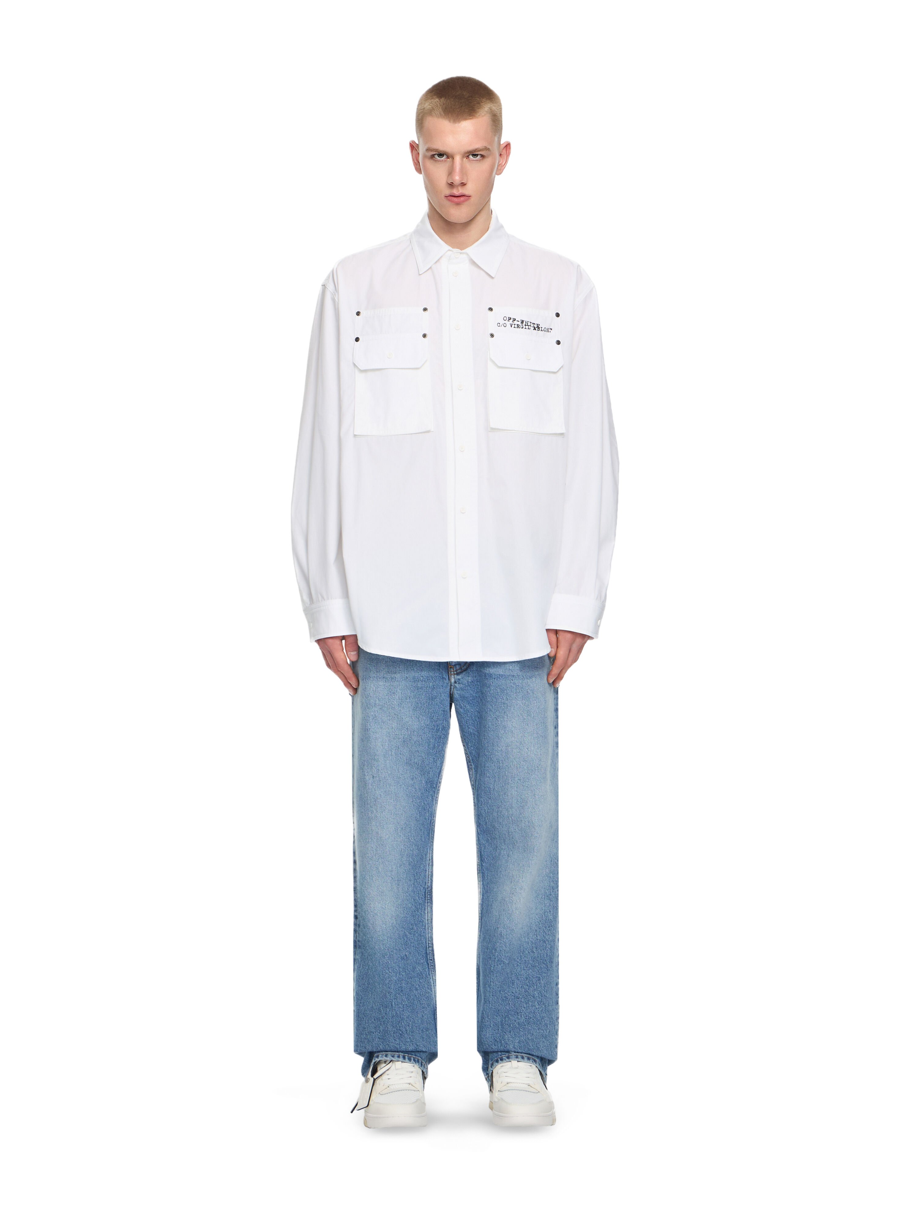 OFF WHITE Type Arrow Poplin Overshirt WHITE 44XGE04VS26F001