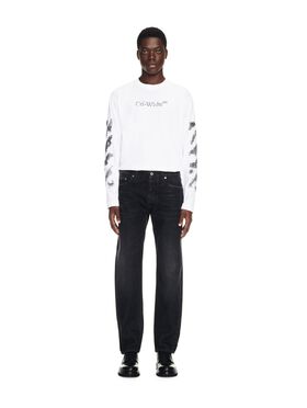 OFF WHITE Vintage Black Arrow Tapered Jeans BLACK OMYA175C99DEN001