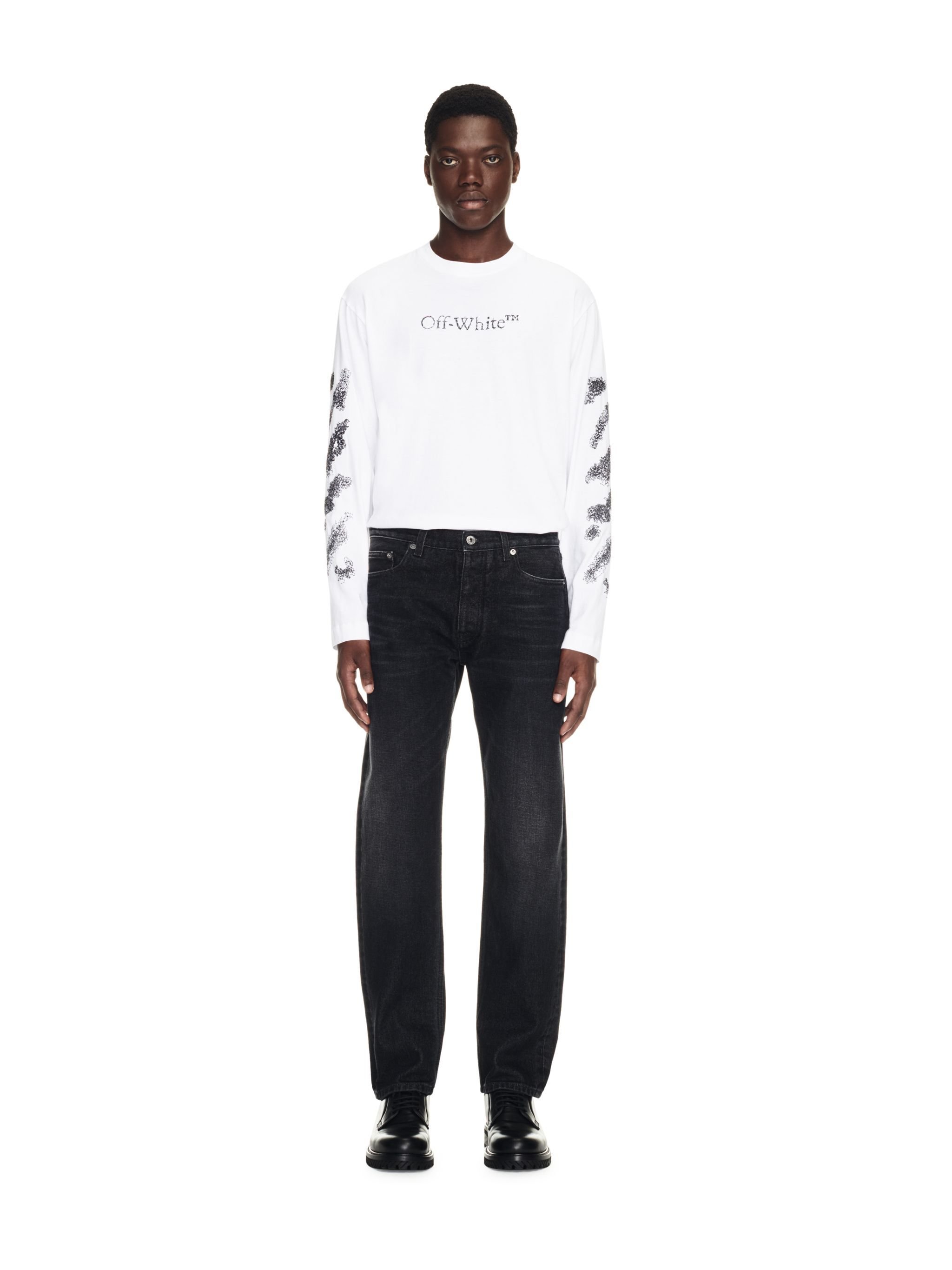OFF WHITE Vintage Black Arrow Tapered Jeans BLACK OMYA175C99DEN001