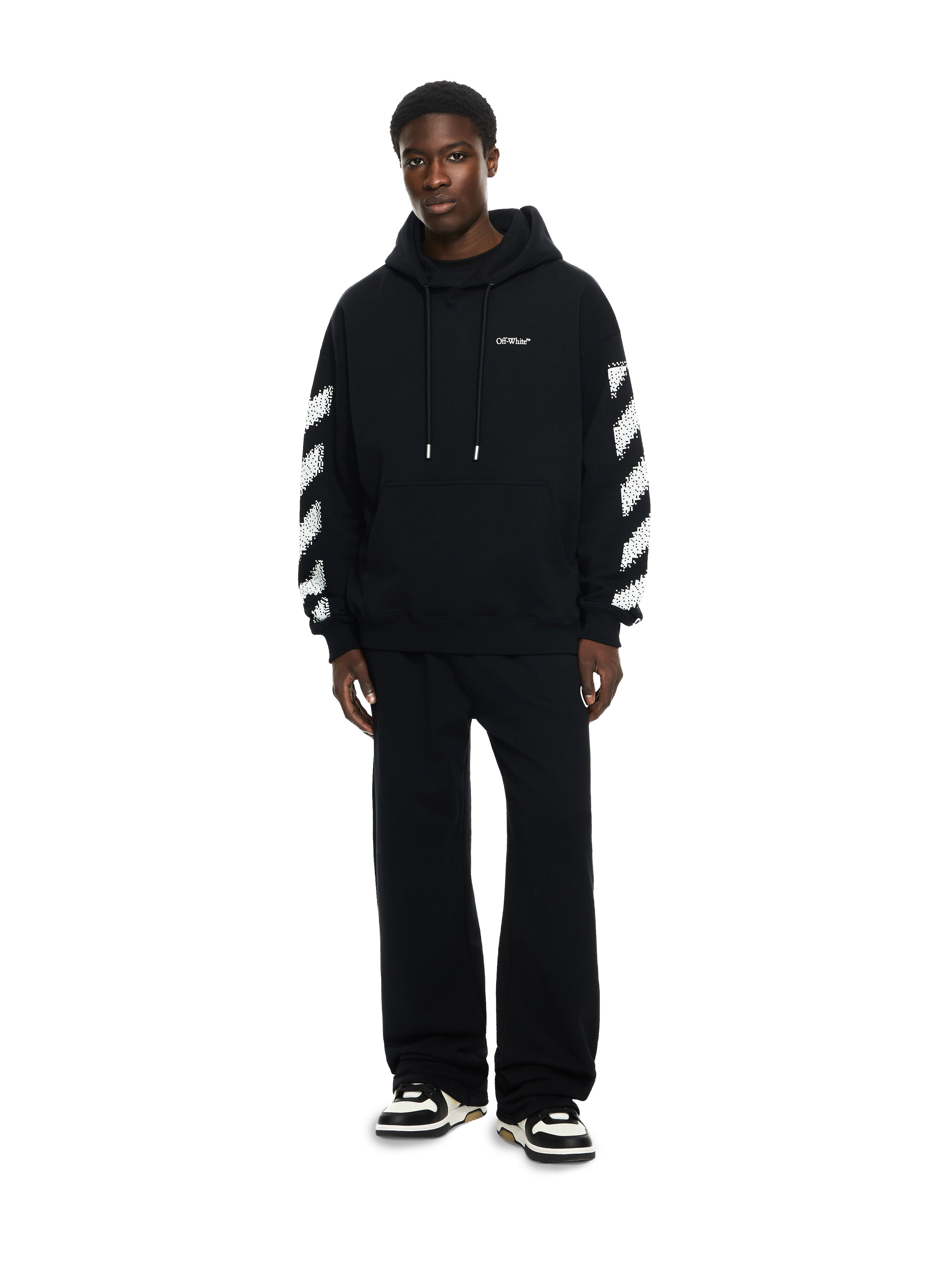 Pixel Diagonal Skate Hoodie in BLACK-WHITE for Men | Off-White™ Pixel Diagonal Skate Hoodie in BLACK-WHITE for Men | Off-White™
