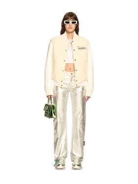 OFF WHITE Weiße Valley Cargojacke Mit Rosen NEUTRAL OWEK006S25FAB001