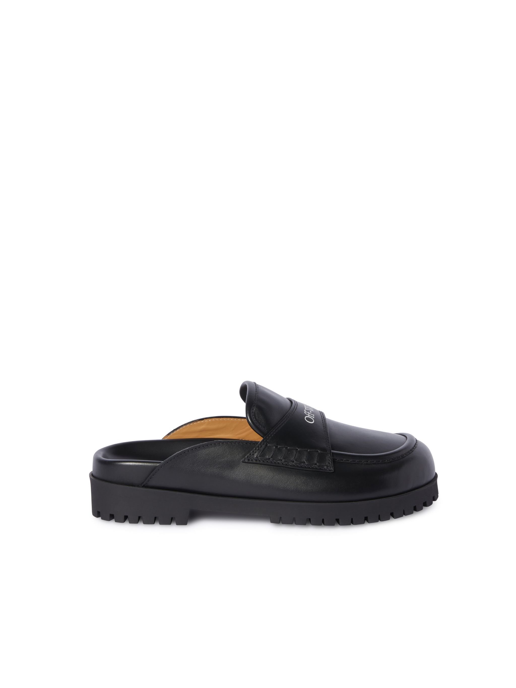 OFF WHITE Black Leather O Slip-On Loafer BLACK OWIJ04GC99LEA001