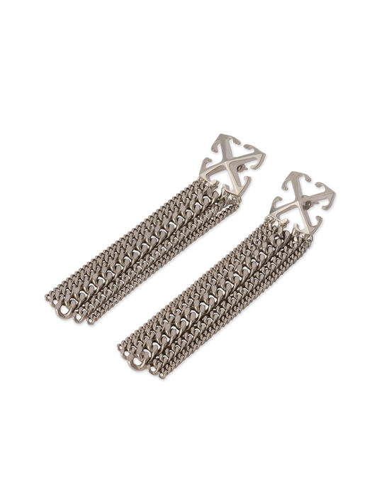 OFF WHITE Arrow Chain Pendant Earrings SILVER - SILVER OWOD2A1C99MET001