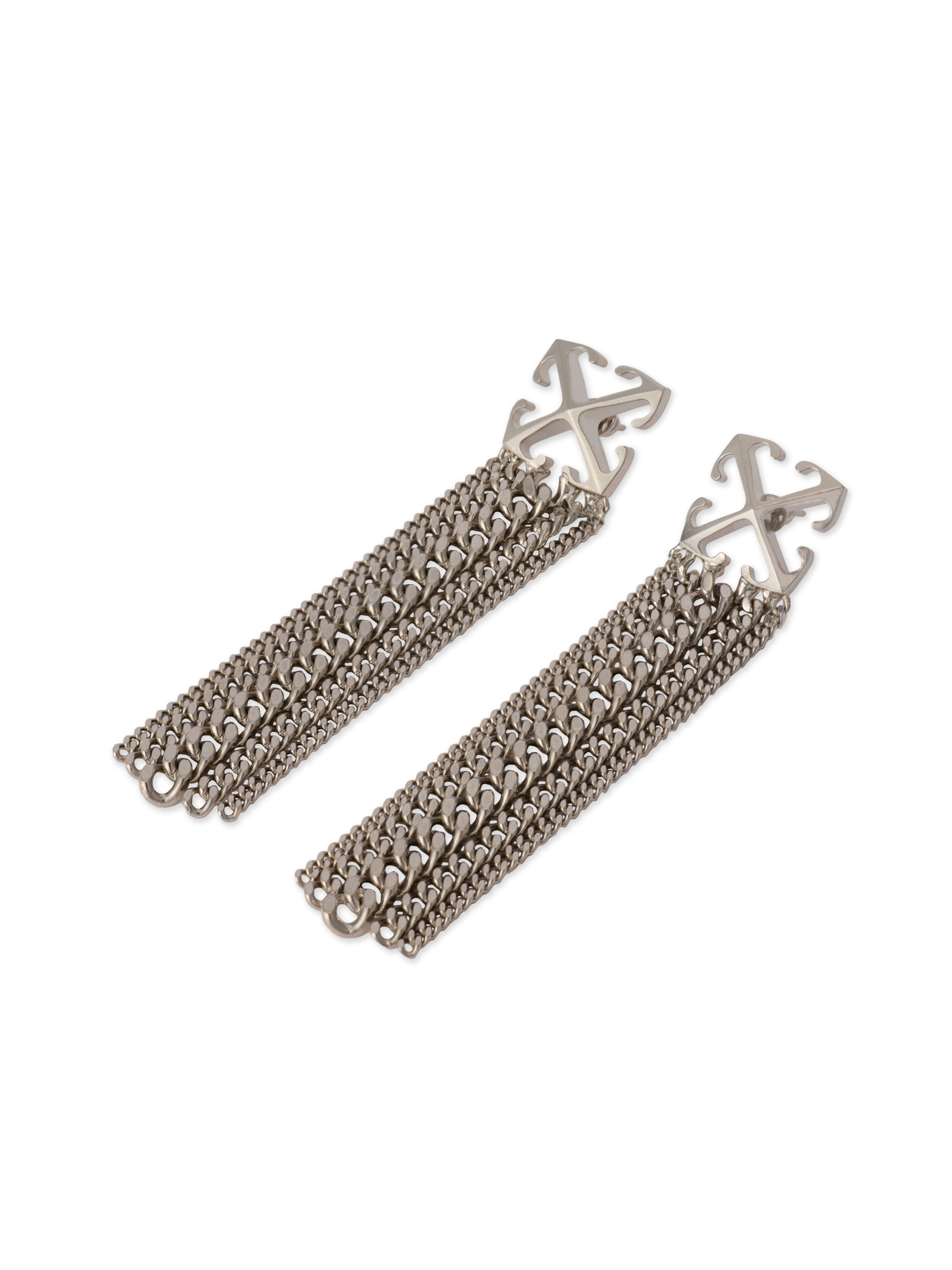 OFF WHITE Arrow Chain Pendant Earrings SILVER - SILVER OWOD2A1C99MET001