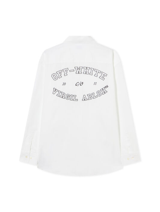 OFF WHITE College Popl Oversize Shirt WHITE - BLACK OMGE004F24FAB001