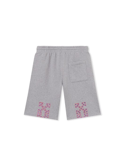 OFF WHITE Star Arrow Skate Sweatshorts GREY MELANGE - SPICY ORANGE OMCI013S25FLE001
