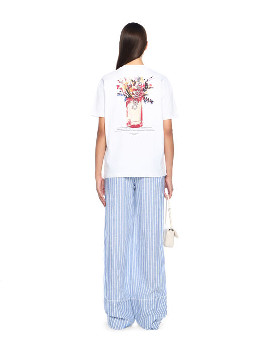 OFF WHITE Striped Wide-Leg Pants LIGHT BLUE - WHITE OWCA195T25FAB001