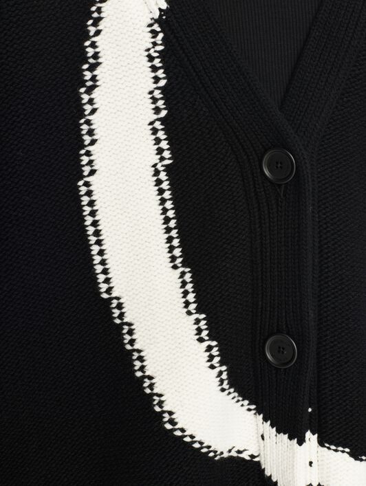 OFF WHITE Schwarzer Maxi Logo Cardigan SCHWARZ OWHB043C99KNI001