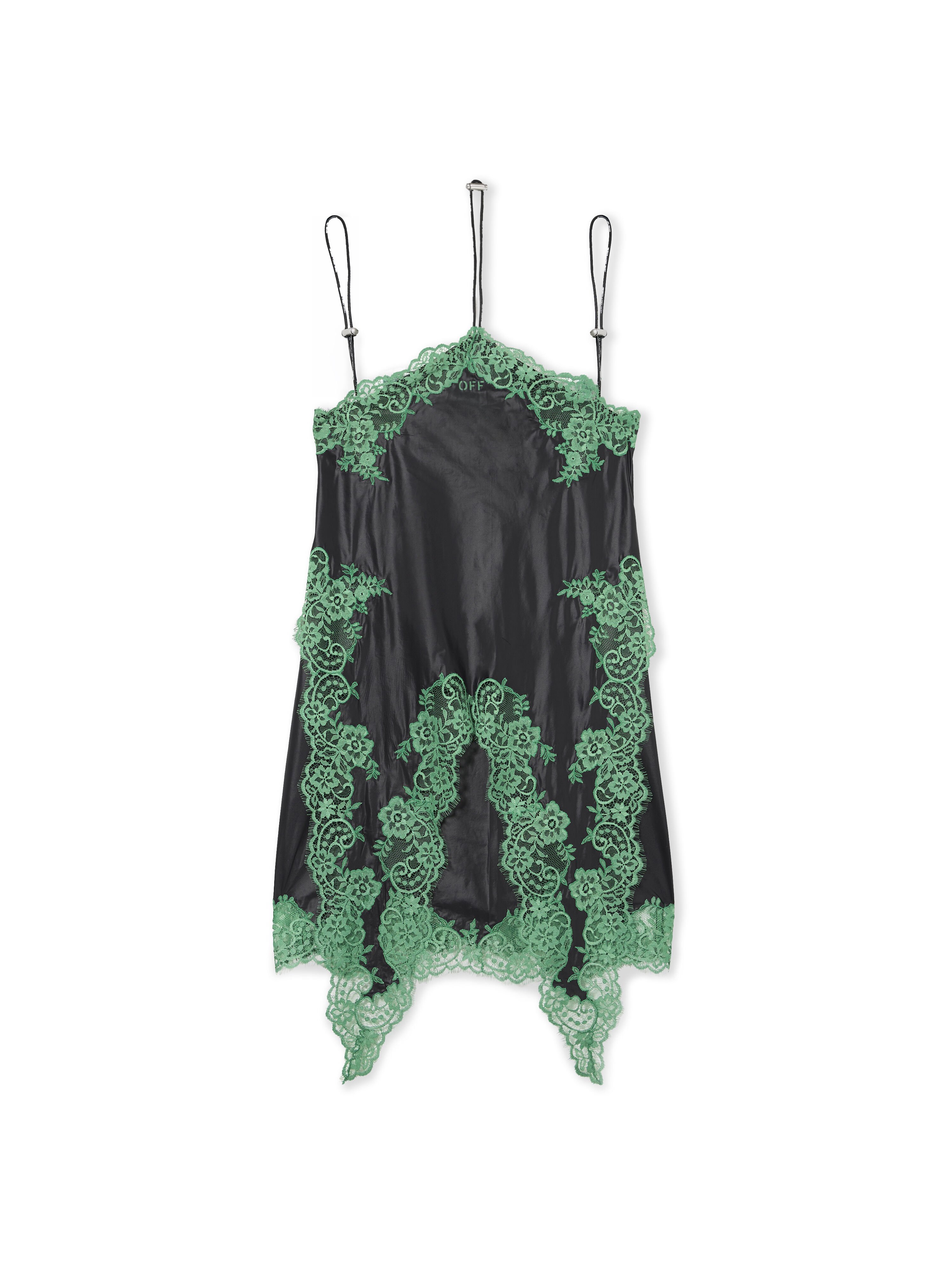Light Lingerie Mini Dress OFF WHITE Light Lingerie Mini Dress Black Kelly Green 2FU00740T