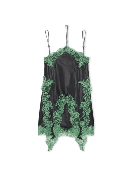 Light Lingerie Mini Dress OFF WHITE Light Lingerie Mini Dress Black Kelly Green 2FU00740T